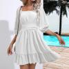 Women's Pirate Costume Swing Ruffle Dress with Long Puff Sleeves view 4