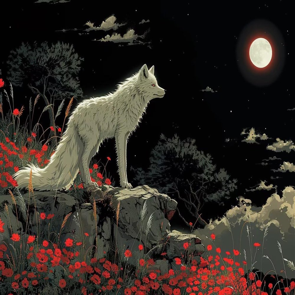 Wolf Moon Diamond Painting Kit for Adults, 5D DIY, 50 x 65 cm, P-2031