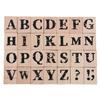 28-Piece Vintage Wooden Uppercase Letter Stamp Set view 1