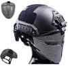FAST Tactical Helmet Set with Airsoft Full-Face Mask, Paintball Protective Set (Silver, M) view 1