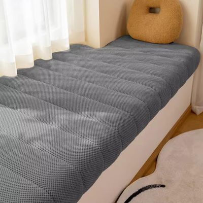 WLXFF Indoor Window Seat Cushion, 2-Inch Corduroy Bench Cushion, Dark Gray, 140 x 40 cm