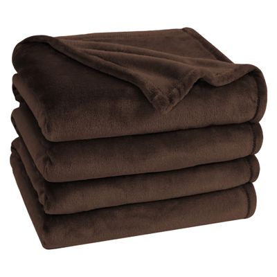 Sofa Throw Blanket 90 x 160 cm, Soft, Warm and Lightweight, Brown