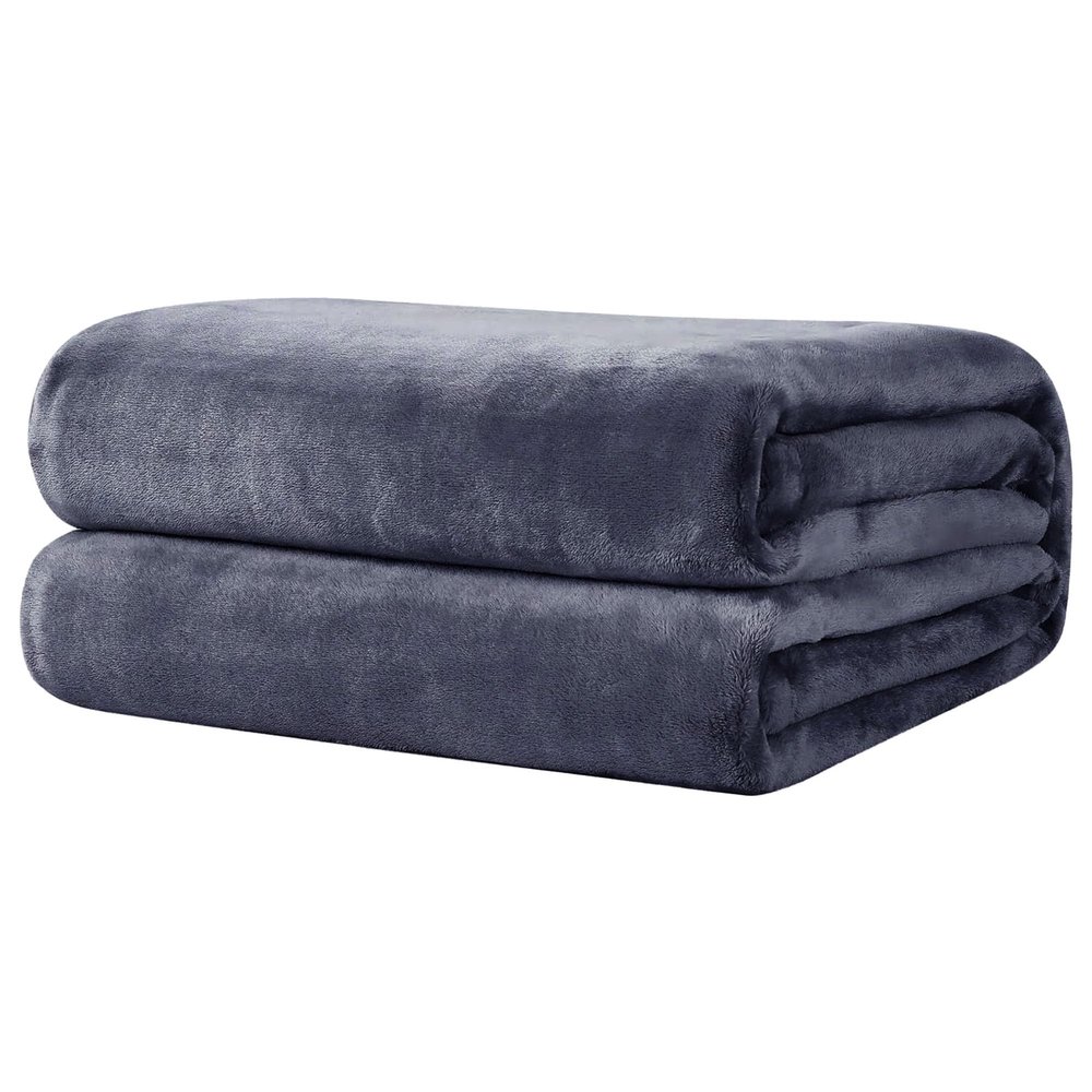 Sofa Throw Blanket 130 x 210 cm, Fluffy and Soft, Warm Winter Blanket, Washable, Reversible, Dark Gray