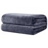 Sofa Throw Blanket 130 x 210 cm, Fluffy and Soft, Warm Winter Blanket, Washable, Reversible, Dark Gray view 1