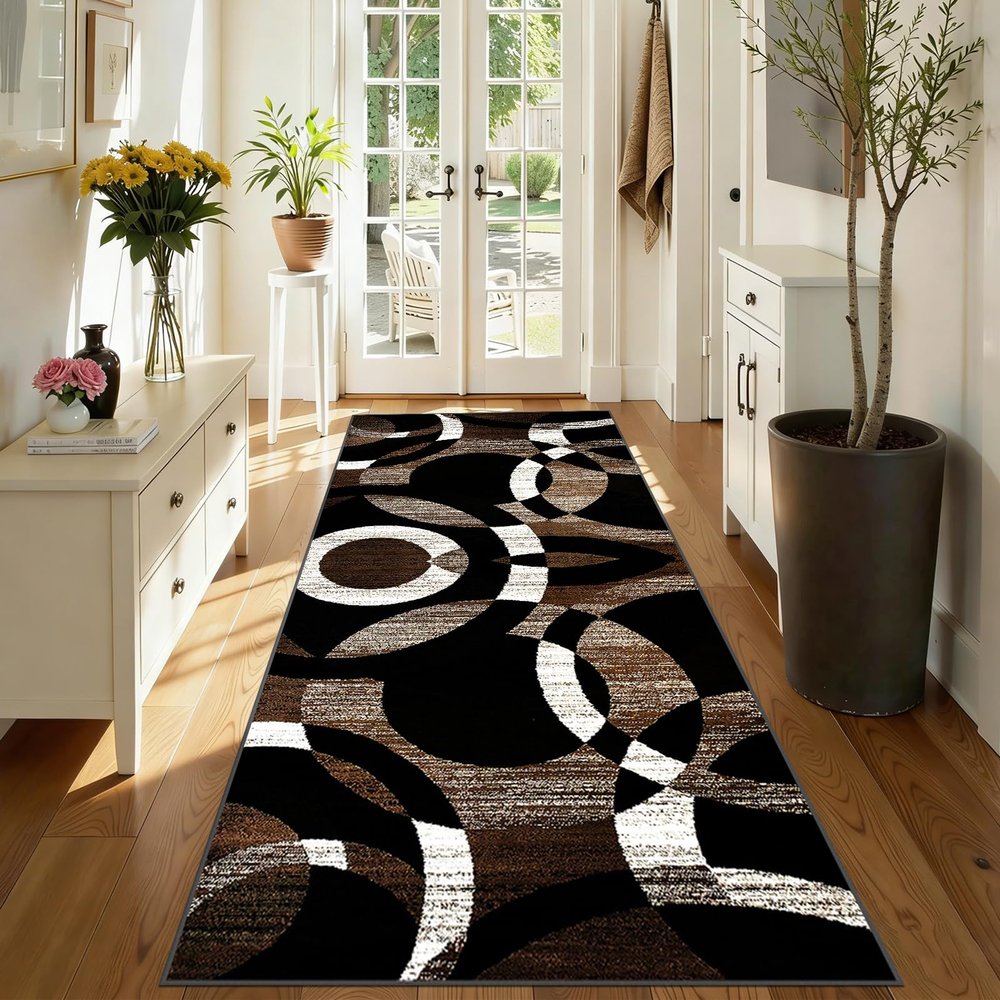 RZUMXOPY Hallway Runner Rug 90 x 400 cm, Washable Non-Slip Kitchen Runner