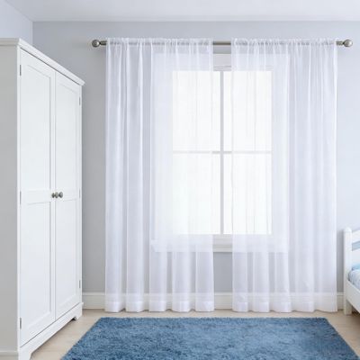 XUEQXUE Sheer Curtain, 178 x 190 cm, Polyester, Linen Look, White