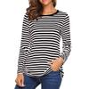 Women's Red and White Striped Long-Sleeve Top view 1