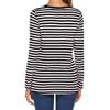 Women's Red and White Striped Long-Sleeve Top view 2