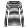 Women's Red and White Striped Long-Sleeve Top view 3
