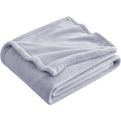 GOUZOO Sofa Throw Blanket 80 x 220 cm, Soft and Fluffy, Silver Gray