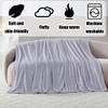GOUZOO Sofa Throw Blanket 80 x 220 cm, Soft and Fluffy, Silver Gray view 4