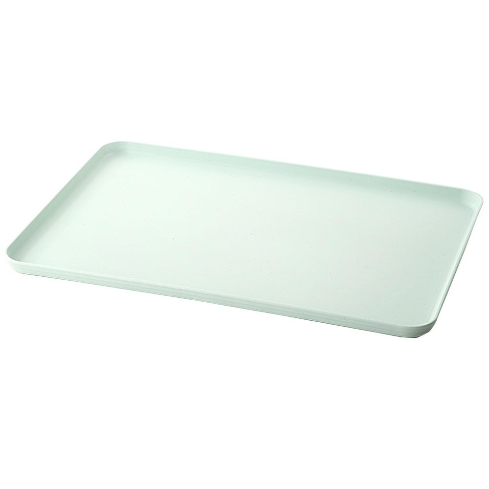 Large Plastic Plant Saucer Tray, No Drainage Holes, Green, 43 x 30 x 2 cm