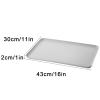 Large Plastic Plant Saucer Tray, No Drainage Holes, Green, 43 x 30 x 2 cm view 2