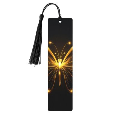 "Butterflies of Light in the Dark" Wooden Bookmarks, Double-Sided Printed, 5-Piece Set