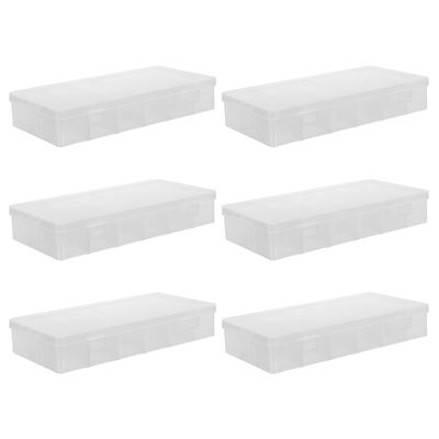 Cabilock 6-Piece Transparent Plastic Storage Set with 18 Adjustable Compartments