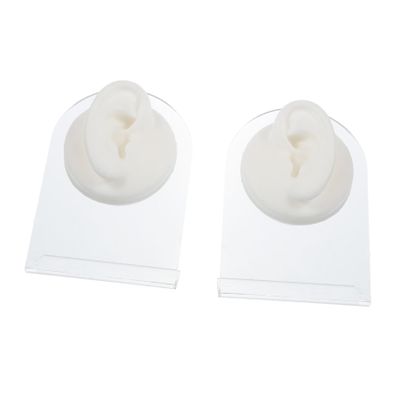 TOVINANNA Silicone Ear Model Set, Left and Right, Realistic Soft Medical Piercing Model for School Instruction and Jewelry Display