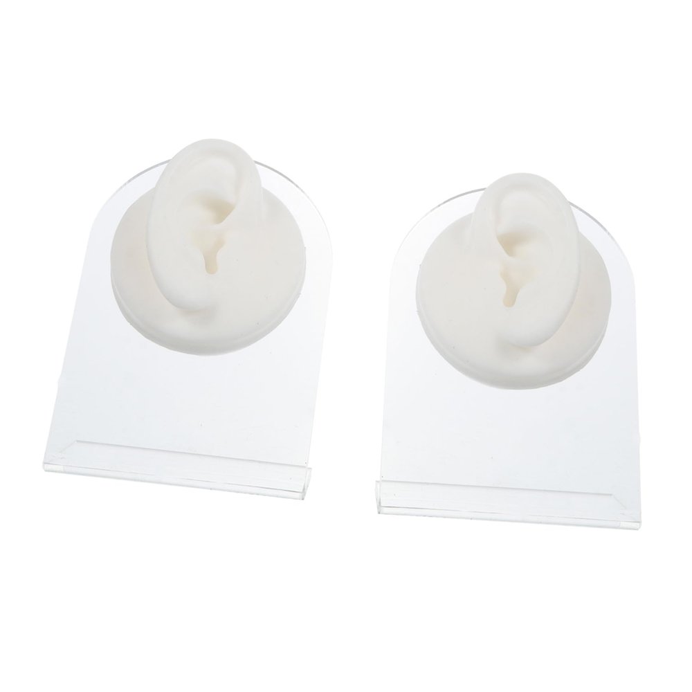 TOVINANNA Silicone Ear Model Set, Left and Right, Realistic Soft Medical Piercing Model for School Instruction and Jewelry Display