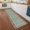 RGLXING Washable Non-Slip Carpet Runner, 70 x 350 cm, Cyan/Brown/Red view 3