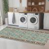 RGLXING Washable Non-Slip Carpet Runner, 70 x 350 cm, Cyan/Brown/Red view 4