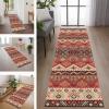 RGLXING Hallway Runner Rug, Non-Slip Absorbent, Washable, 80 x 140 cm, Red and Green view 1