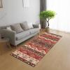 RGLXING Hallway Runner Rug, Non-Slip Absorbent, Washable, 80 x 140 cm, Red and Green view 2