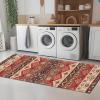 RGLXING Hallway Runner Rug, Non-Slip Absorbent, Washable, 80 x 140 cm, Red and Green view 4