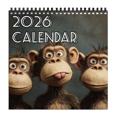 Funny Monkey Calendar 2026: 12-Month Planner