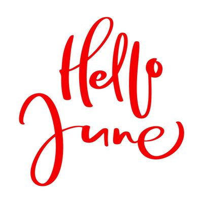 Hand-Drawn Typography "Hello June" Wall Decal, Red, 42 x 43 cm