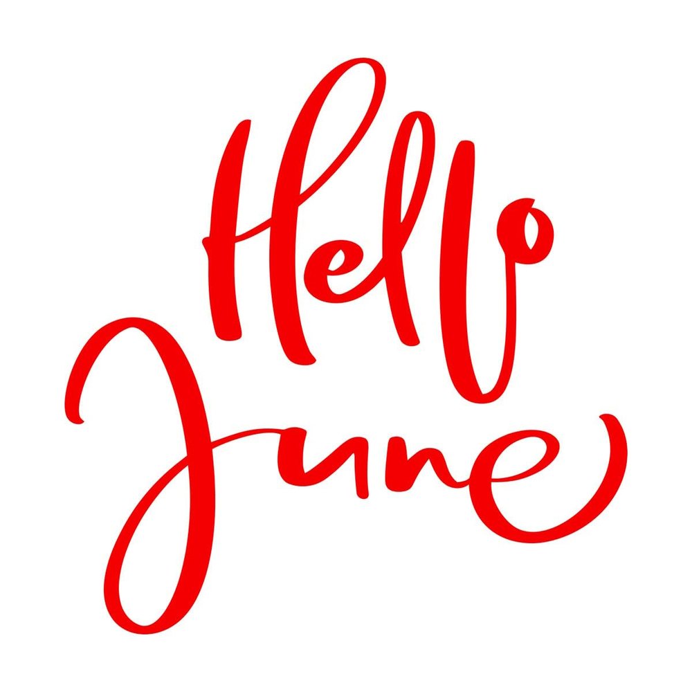 Hand-Drawn Typography "Hello June" Wall Decal, Red, 42 x 43 cm