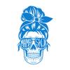 Mama Skull Face Wall Decal 19.8 x 32.3 in Blue Store Decoration view 1