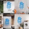 Mama Skull Face Wall Decal 19.8 x 32.3 in Blue Store Decoration view 4