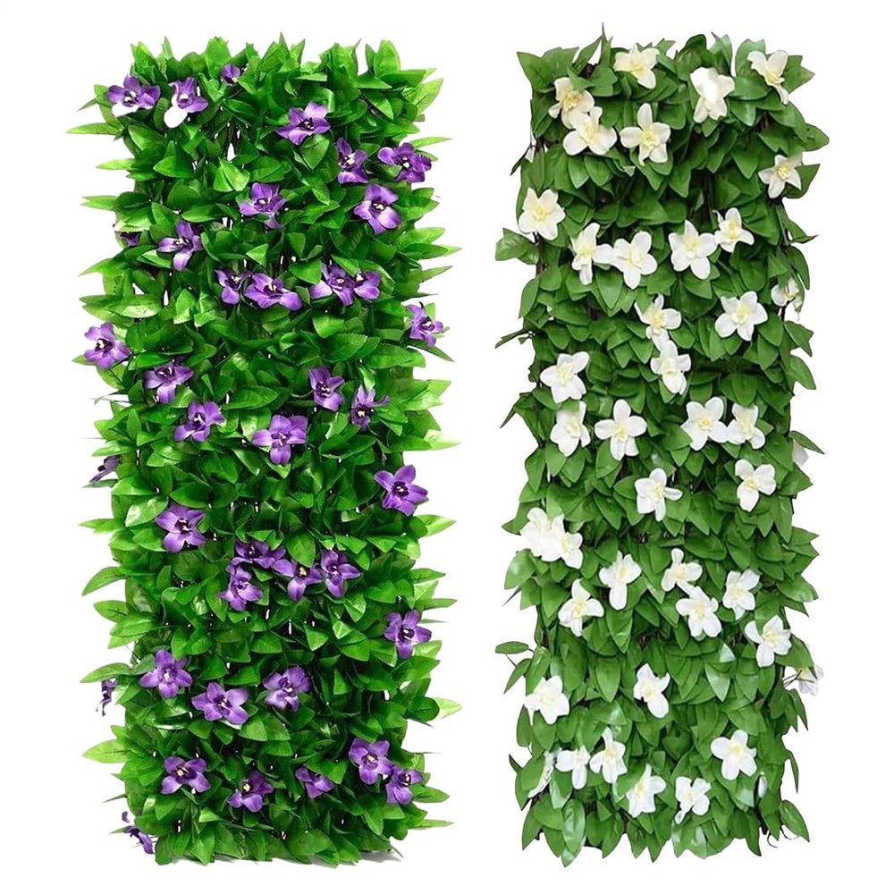 Expandable Artificial Green Wall Panels with Flowers