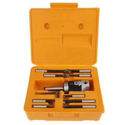 MT2 Boring Head Set, 50 mm, with 9 12 mm Boring Bars