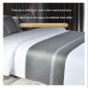 LOKLNEYK Bed Runner, Soft, Colorfast, Solid Satin Bedspread and Foot Towel (Light Gray, 50 × 180 cm for 120 cm Bed) view 3