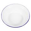 OHPHCALL Vintage Enamel Bowl, Deep White, for Rice and Dough, 1 Piece view 1