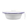 OHPHCALL Vintage Enamel Bowl, Deep White, for Rice and Dough, 1 Piece view 2