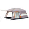 Luxury Camping Tent, Large Family Tent with 2 Bedrooms and Living Room, Beige, L view 1