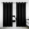 WUXXIANG Eyelet Curtain 100 x 135 cm, Blackout, Thermal Insulation, Black view 3