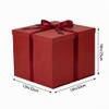 KdmNzoo Gift Box with Lid, 32 x 32 x 25 cm, Extra Large, with Ribbons, Greeting Cards and Raffia Shreds for Red view 2