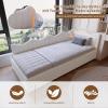 ZSSWSS 90 x 200 cm Upholstered Storage Daybed with Hydraulic Lift and Wave-Shaped Headboard, White Teddy Fleece view 3