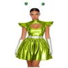 Yruioon Women's Metallic Alien Costume, Green, Size S view 1