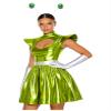 Yruioon Women's Metallic Alien Costume, Green, Size S view 2