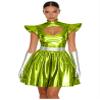 Yruioon Women's Metallic Alien Costume, Green, Size S view 3