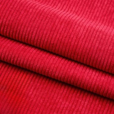 YKAFADE Red Corduroy Fabric, 155 cm Wide x 1 m or 2 m