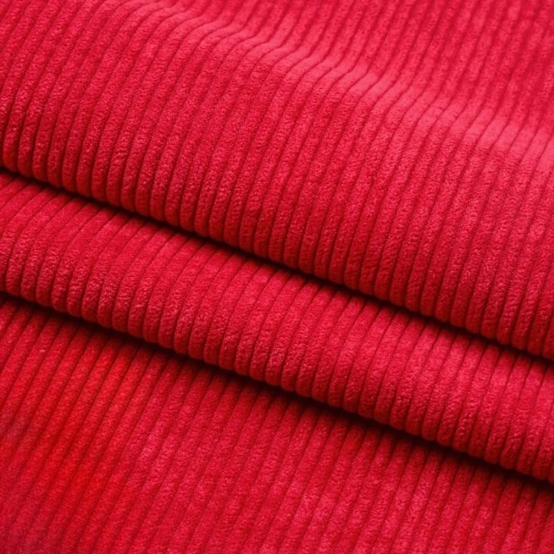 YKAFADE Red Corduroy Fabric, 155 cm Wide x 1 m or 2 m