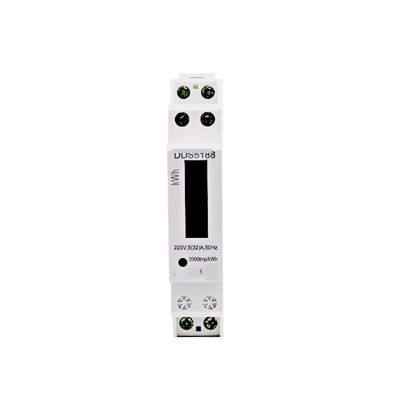 GNQUKEBWH Single-Phase DIN-Rail Energy Meter, LCD Display, 220 V, Home Type (5–25 A)