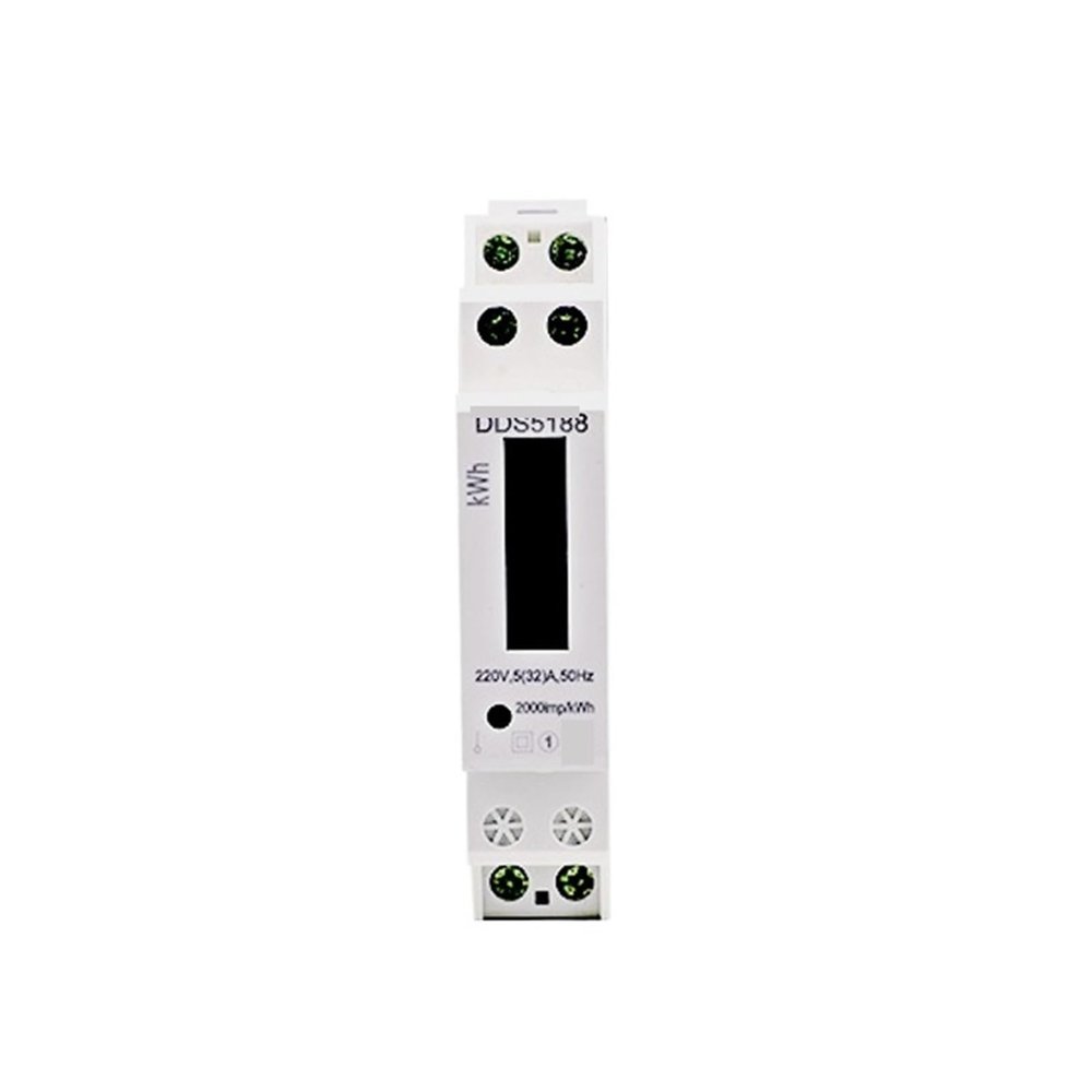 GNQUKEBWH Single-Phase DIN-Rail Energy Meter, LCD Display, 220 V, Home Type (5–25 A)