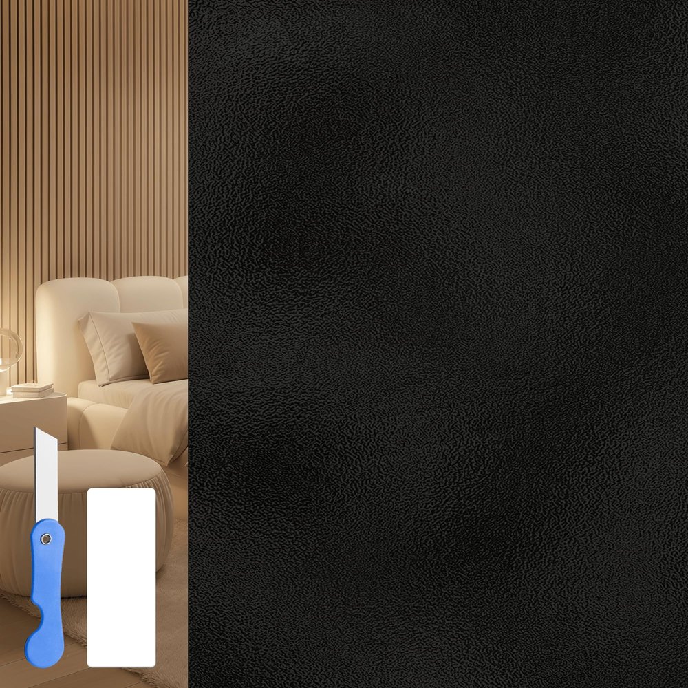 Privacy Window Film 45 x 195 cm, Self-Adhesive Frosted Black Film
