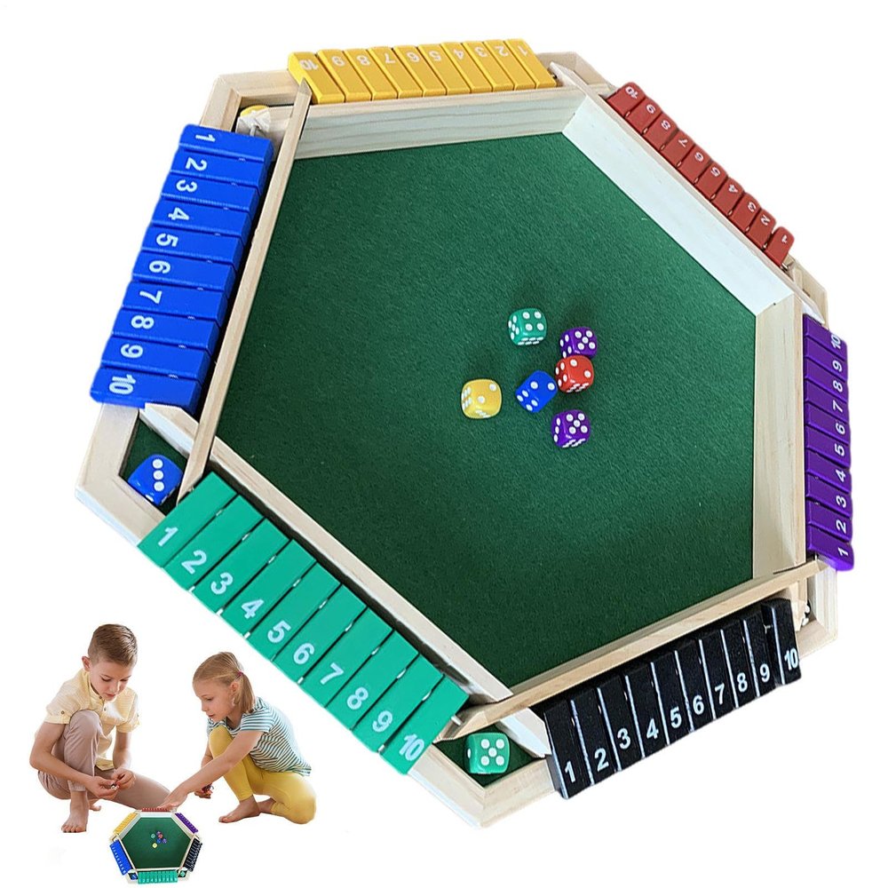 Shut the Box Game for 6 Players, Shut the Box Dice Board Game