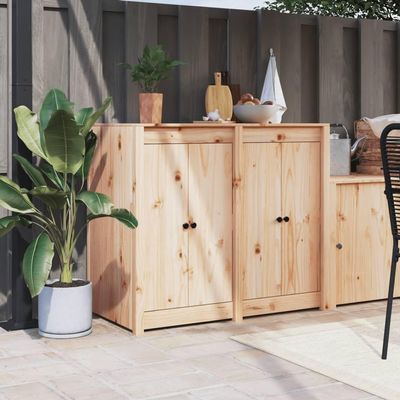 Teenpull Outdoor Kitchen Cabinet, Solid Untreated Pine, 106 x 55 x 92 cm